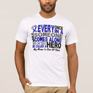 O HERÓI VEM AVANTE t-shirt de 1 CANCRO DO CÓLON 