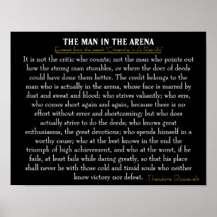 "O homem poster na arena"