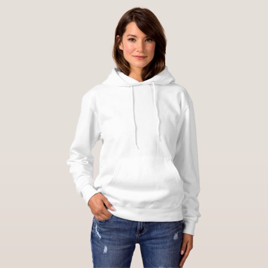 Suéter básico com capuz feminino, Branco