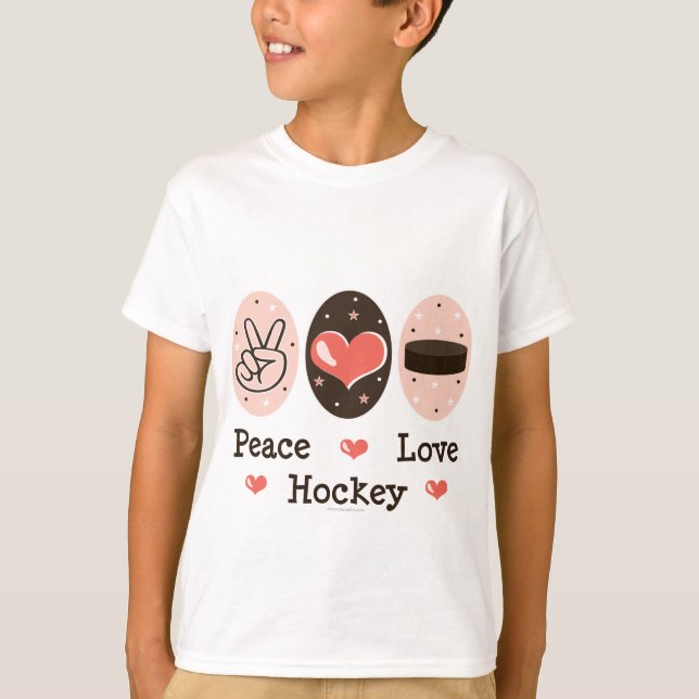 O hóquei do amor da paz caçoa a camisa de T (Frente)