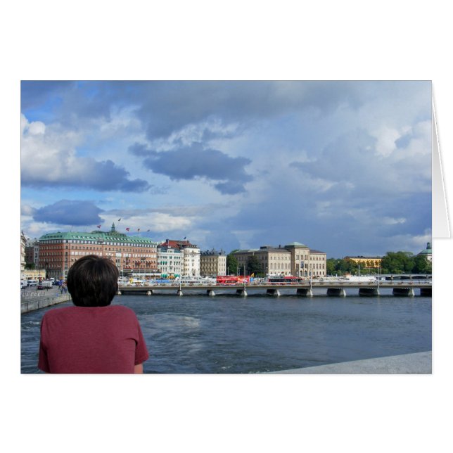 O hotel grande, cartão da suecia de Éstocolmo (Frente Horizontal)