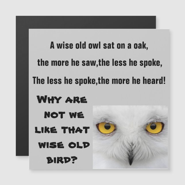 O ímã WIST ANTIGO OWL (Frente/Verso)