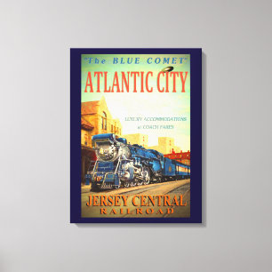 O impressão azul das canvas do trem do cometa