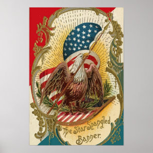 O impressão da bandeira americana de Eagle da