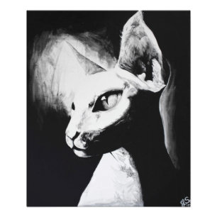 O impressão original felino da foto da arte do