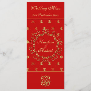 O indiano do modelo do menu do casamento inspirou