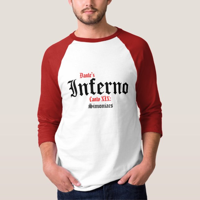 O inferno de Dante, camisa do Canto XIX (Frente)