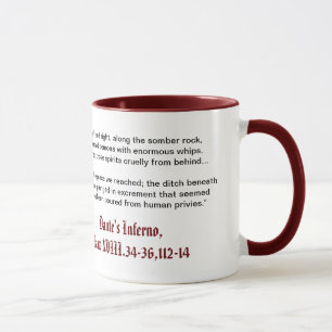 O inferno de Dante, caneca do Canto XVIII