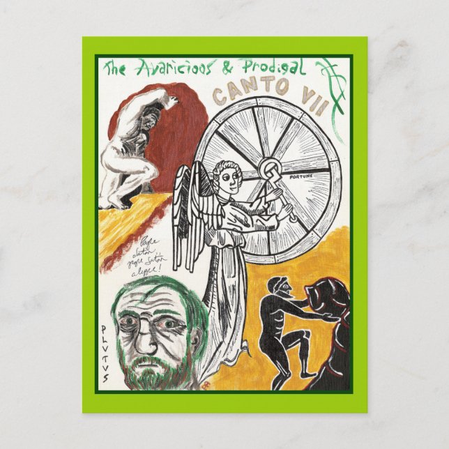 O inferno de Dante, cartão do Canto VII (Frente)