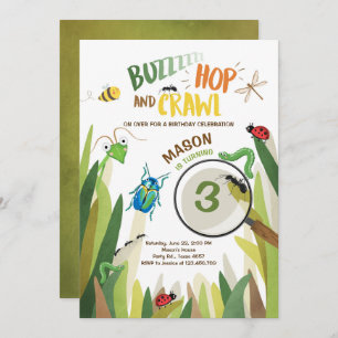 O inseto do convite do aniversário do inseto