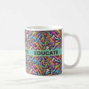 O inspirador do professor, educar, motivar canecas
