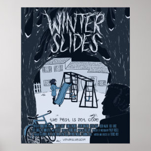 O inverno desliza o poster teatral