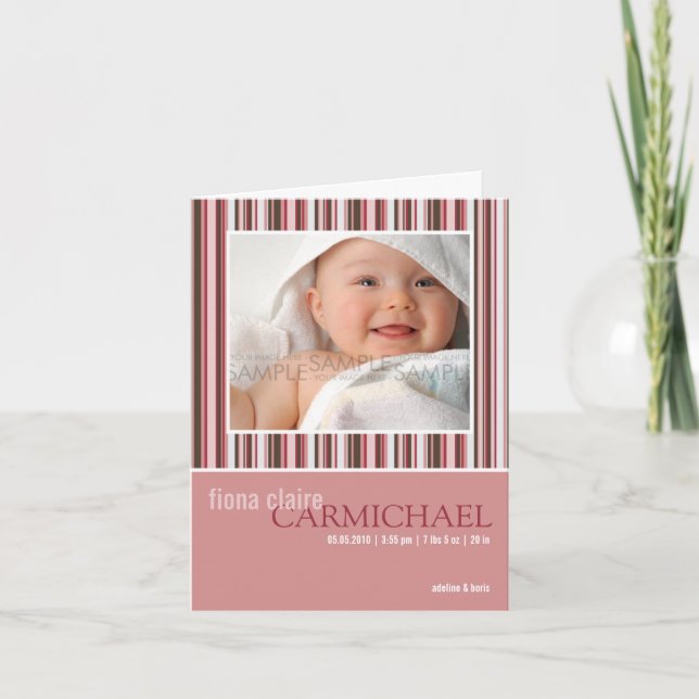 O inverno listra o rosa • Anúncio do bebê (Frente)