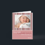 O inverno listra o rosa • Anúncio do bebê<br><div class="desc">O " inverno listra" anúncio cor-de-rosa/marrom do nascimento da foto. Personalize este modelo moderno e à moda do cartão com fotos com a foto e os detalhes do seu bebé para um anúncio um--um-amável do nascimento.</div>