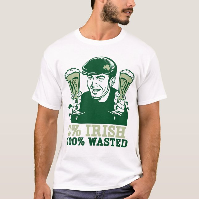 O irlandês de 0%, 100% desperdiçou o t-shirt (Frente)