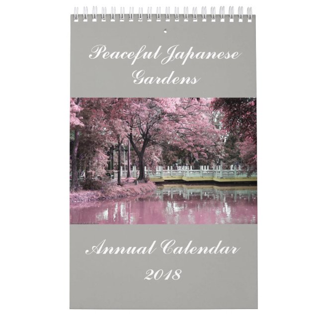 O japonês calmo jardina o calendário anual 2018 (Capa)