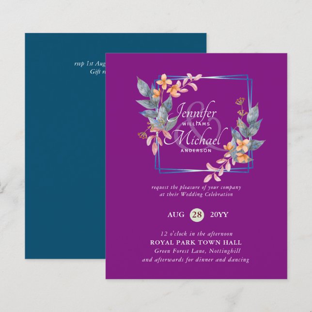 O Jardim BUDGET Deixa Casamento outono Convidar Te (Frente/Verso)