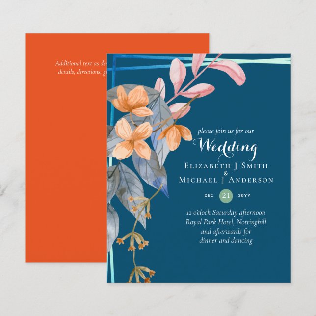 O Jardim BUDGET Deixa Casamento outono Convidar Te (Frente/Verso)