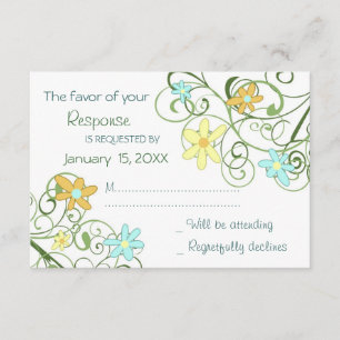 O jardim floresce o cartão Wedding de RSVP