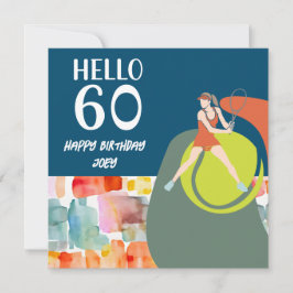 O jogador de tênis está jogando Tênis 60º aniversá