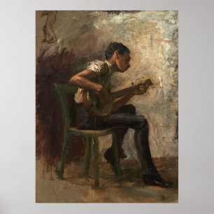 O Jogador do Banjo - Thomas Eakins - Poster de Bel
