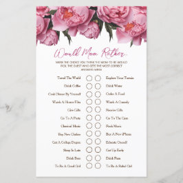 O Jogo De Chá de fraldas De Peonies Rosa Iria Para