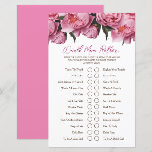 O Jogo De Chá de fraldas De Peonies Rosa Iria Para