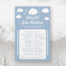 O Jogo do Chá de fraldas da Nuvem 9 Azul Ela Prefe