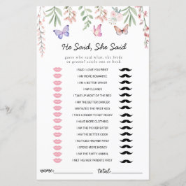 O Jogo Do Chá de panela Das Borboletas Disse Que E