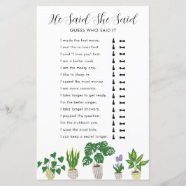 O Jogo Do Chá de panela Das Plantas, Ele Disse Que