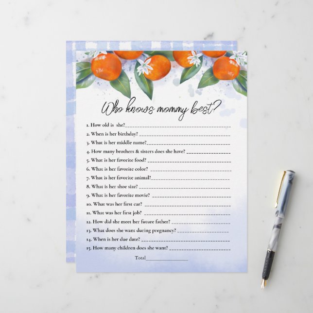 O jogo "Quem conhece melhor a mamãe?" (Frente/Verso In Situ)