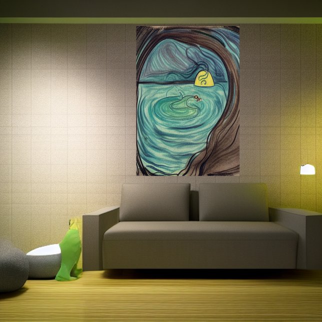 O lago subterrâneo | AI Art Poster (Criador carregado)