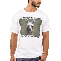 O lama extremo não veste o t-shirt das calças