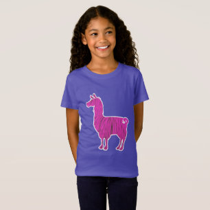 O lama peludo cor-de-rosa caçoa o t-shirt