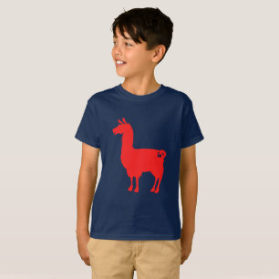 O lama vermelho caçoa o t-shirt