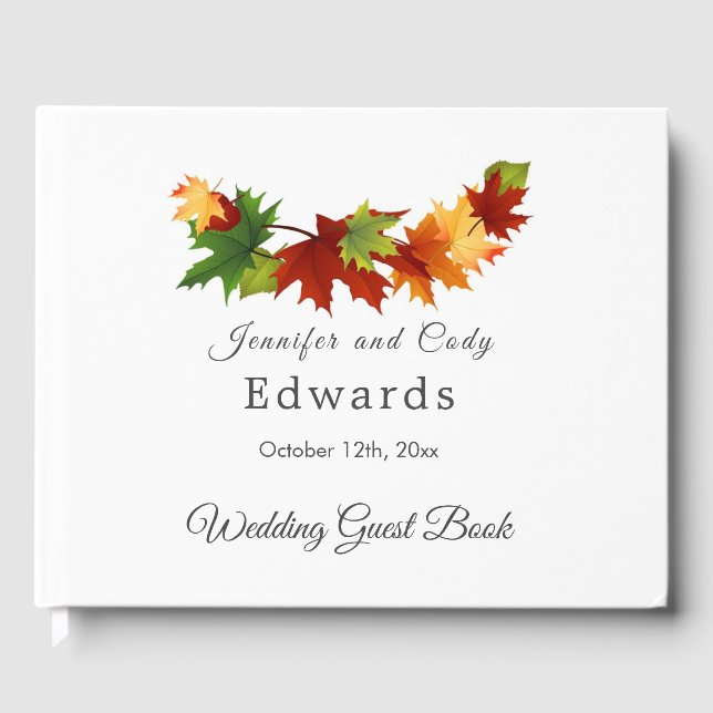 O Livro de Convidados de Casamento de Folha com FO (Frente)