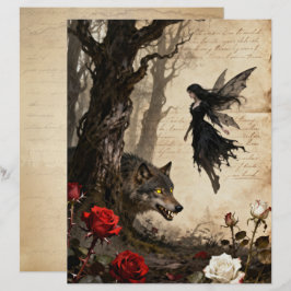 O Lobo e o Papel de Álbum de Recortes da Fada