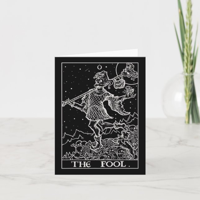 O Louco Cartão Tarot Bobo da Corte Halloween Gótic (Frente)