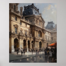 O Louvre Paris Landscape Art Impressão