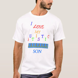 O Love~Son autístico do pai! T-shirt do adulto do
