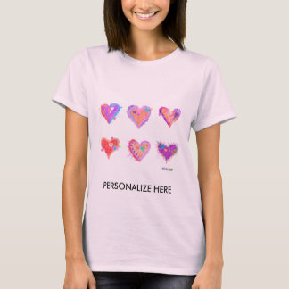 O Lt das mulheres. Camisetas - corações loucos 2
