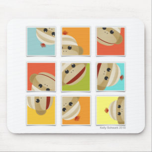 O macaco da peúga golpeia blocos Mousepad Kelly