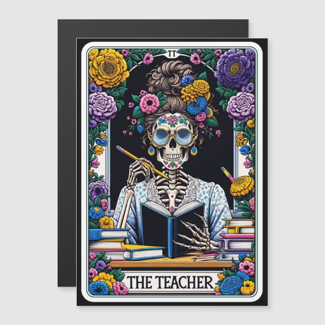 O Magnet Do Tarot Card "Professor" (Frente/Verso)
