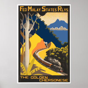 O Malay de Fed indica o poster de viagens de Rlys