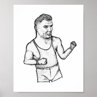 O Manassa Mauler: Impressão de Jack Dempsey Desenh