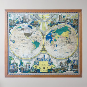O mapa 1926 novo do poster do mundo