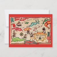 O Mapa das Ilhas Virgens Cartão Postal