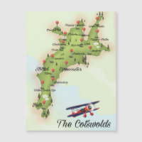 O Mapa de Vintage dos Cotswolds