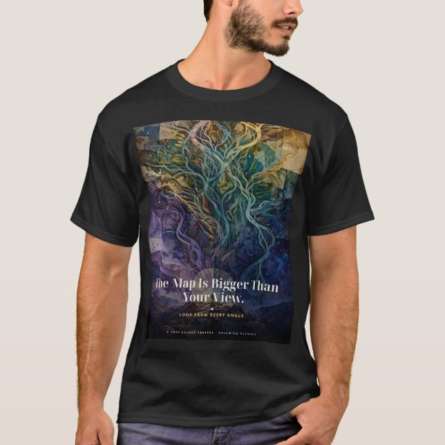 "O Mapa é Maior que a Sua Visão" Camiseta Integral (Frente)