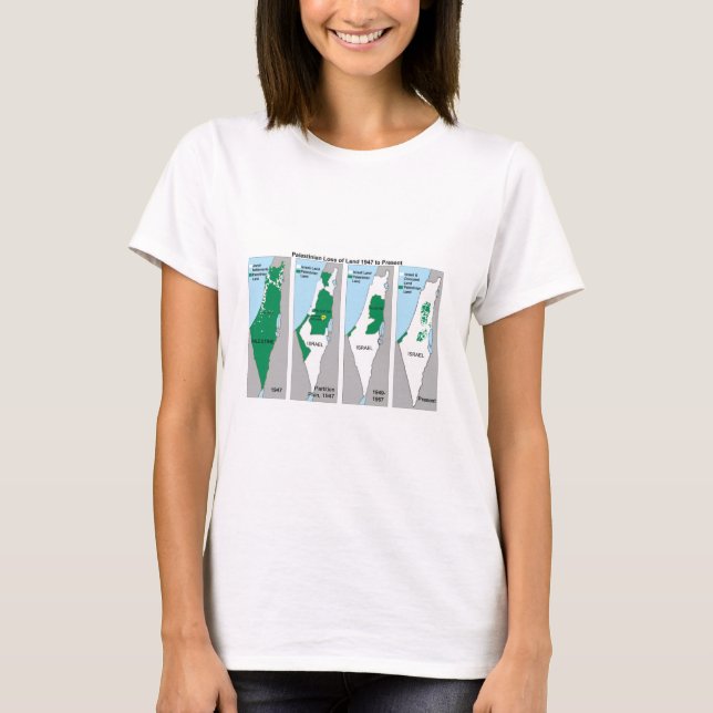 O mapa Shrinking do t-shirt de Palestina (Frente)